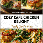 Golden Butter Cream Chicken skillet with kale in creamy sauce showing Garlic Heavy Recipes and Creamy Chicken Recipes Oven style.